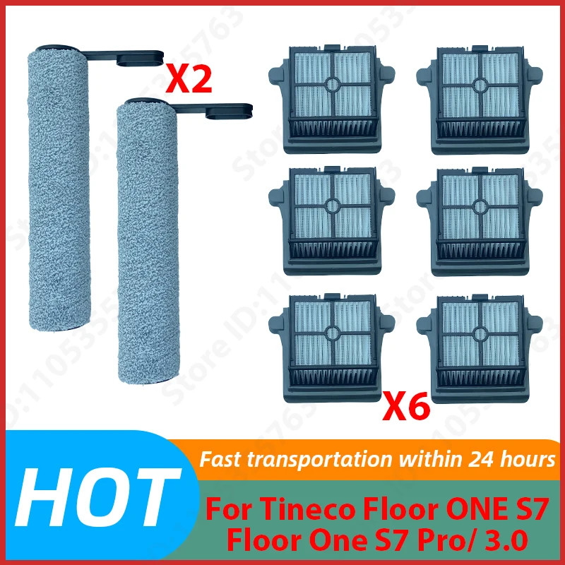 แปรงลูกกลิ้ง HEPA Filter อะไหล่ชุดสําหรับ Tineco ชั้น ONE S7/ชั้น One S7 Pro/ 3.0 เครื่องดูดฝุ่นไร้ส