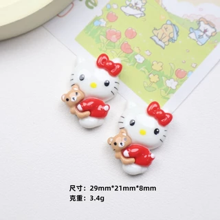 10 ชิ้นแมวกับ Apple Hug Bear Fly A Plane เสน่ห์เรซินน่ารักสําหรับ DIY (6-236)
