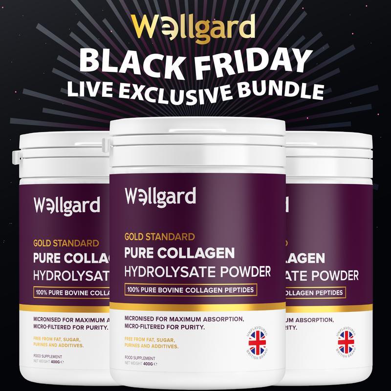 3 แพ็ค Wellgard Collagen Powder Care Hair & Nails, Hal Collagen, for , Protein Collagen, Bovine Coll