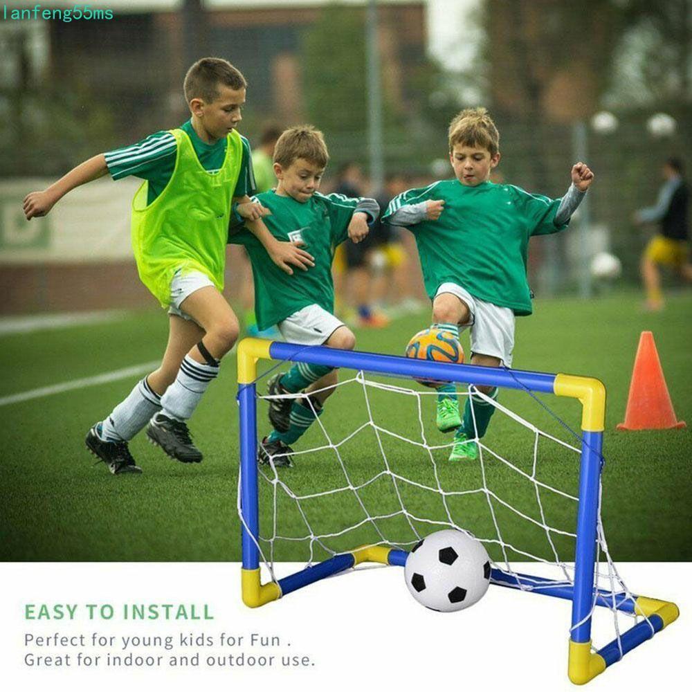LANFENG Football Folding Mini ถอดออกได้พร้อมปั๊ม DIY Football Goal Post