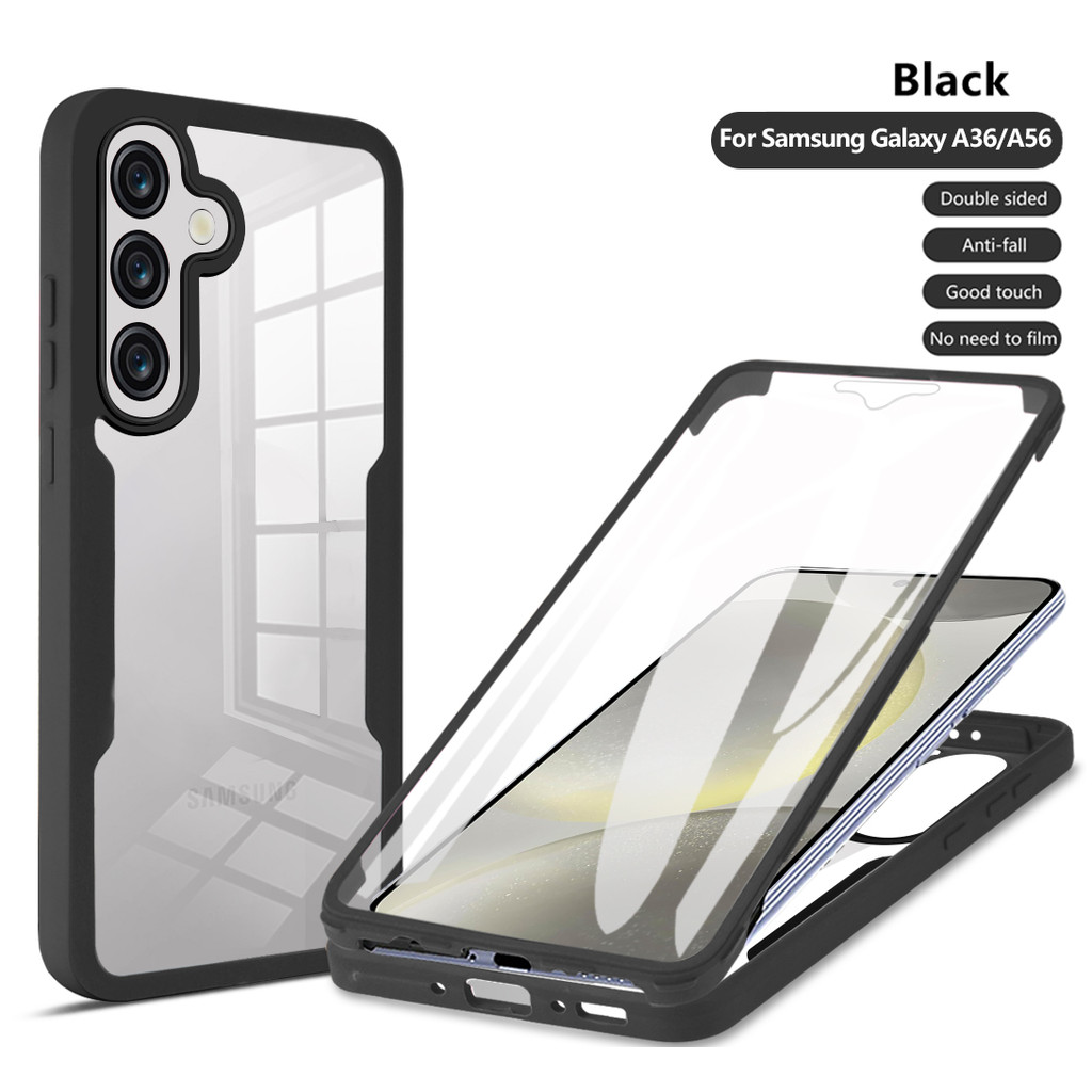 SAMSUNG YBDเคสโทรศัพท์นุ่มสําหรับSamsung Galaxy A27 A37 A57 A36 A56 A36 A26 A56 A17 A16 M36 5Gเปลือกฟิล์มแบบบูรณาการสองด้านเต็มแพ็คเกจป้องกันการตก