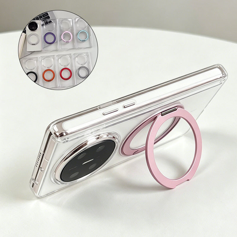 Slim HD เคสโทรศัพท์แข็งโปร่งใสสําหรับ OPPO Find N6 N5 N3 ฝาหลังกันกระแทกพร้อมแม่เหล็ก 360° ขาตั้งขาตั้ง
