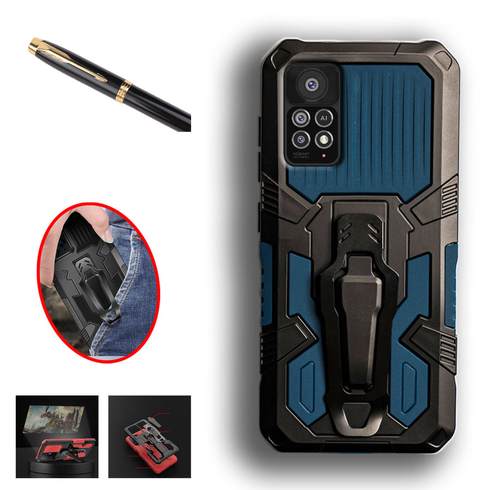 Xiaomi Redmi Note 11 Pro 4G 5G Pro + Plus 11E Heavy Duty Military Grade Buckle Hard Protection กันกระแทก Grip ทนทานเคสโทรศัพท์สองชั้นฝาหลัง