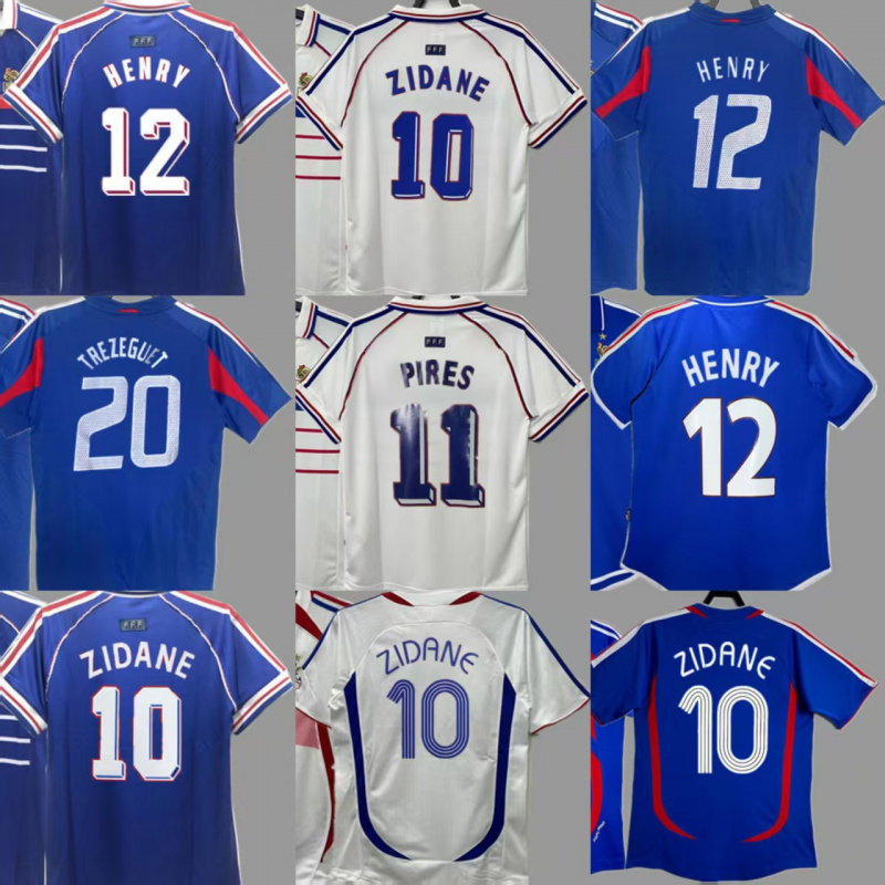 เสื้อ f1 เสื้อฟุตซอล เสื้อวินเทจเสื้อฟุตบอลคลาสสิกชุดทีมชาติฝรั่งเศส Zidane Henry เอ็มbappe Cantona 