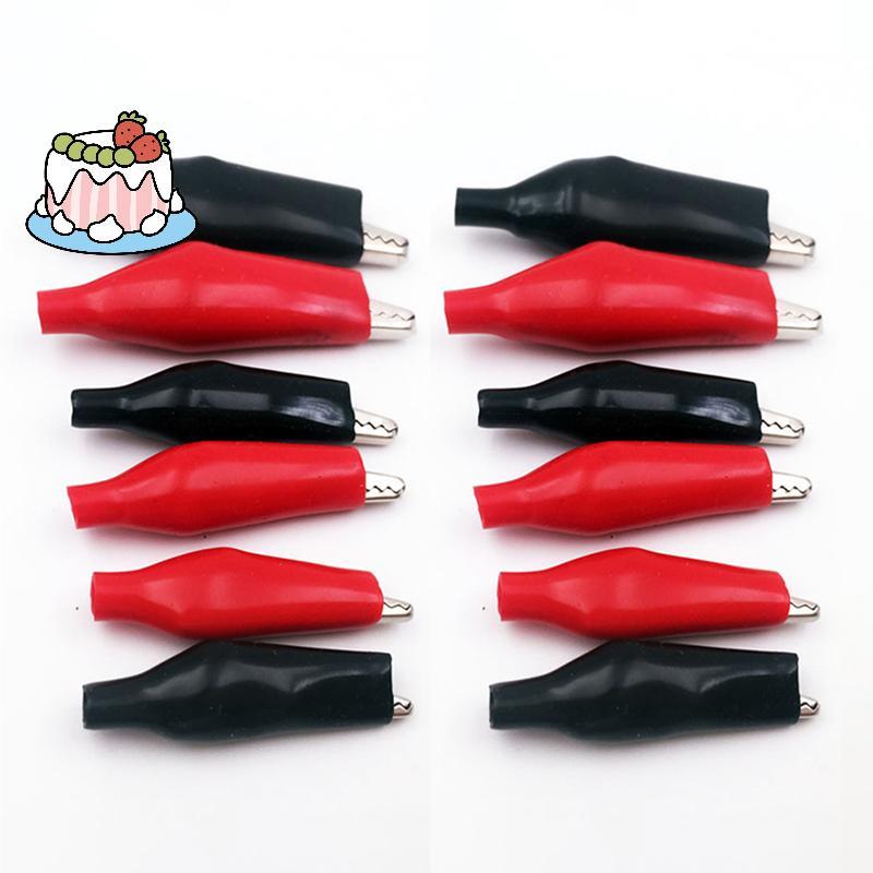 [Sep-t] 12 ชิ้น 28 มม.Bla สีแดงสีฟ้า Bla สีเหลืองพลาสติกเคลือบการทดสอบ Probe มินิจระเข้คลิปทดสอบ