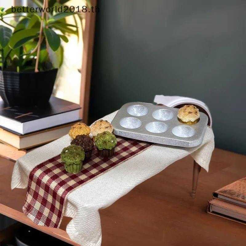 [bet] 1/7 ชิ้นตุ๊กตาจิ๋วเค้กชุดฮาโลวีนคริสต์มาสมินิอาหารชุด KT พุดดิ้งแมวจําลองอาหารของเล่นเรซิ่น DI