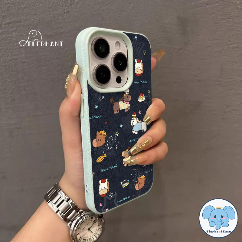 สำหรับ IPhone 17 13 Air 15 11 16 12 14 Pro Max XR X 7 15 Plus เค้กดาวการ์ตูนม้า 2026 ปกหนังคู่รักปีใหม่ - รูปที่ 2