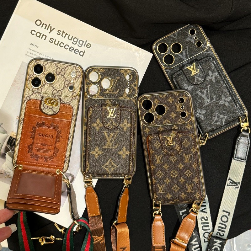 เชือกเส้นเล็กCrossbodyหนังผู้ถือบัตรเคสโทรศัพท์สําหรับIPho รูปที่ 2