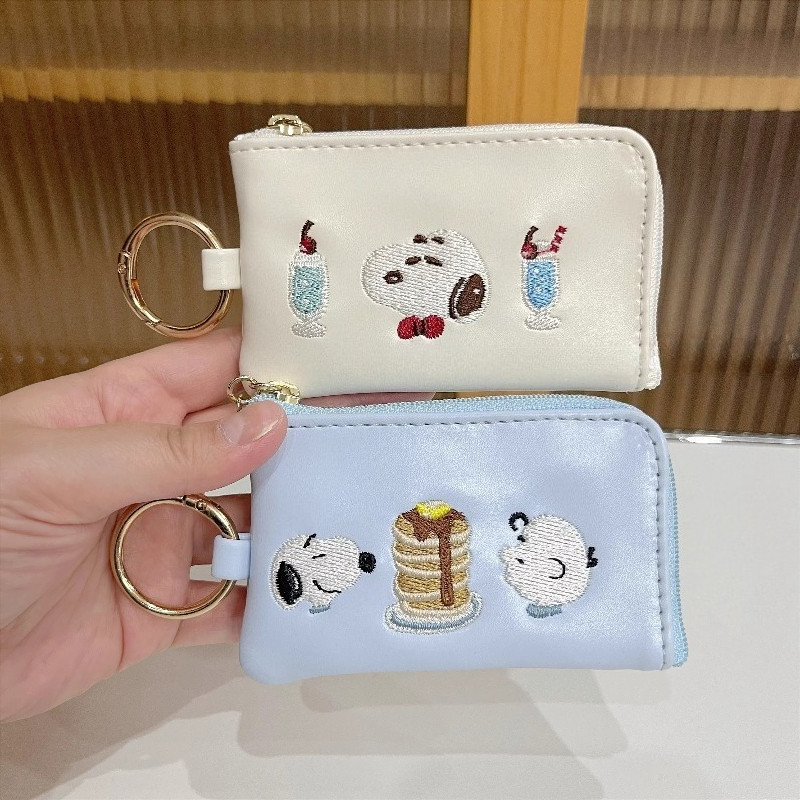 กระเป๋าเก็บของ Snoopy กล่องใส่กุญแจรถและเอกสารโปร่งแสง เคสใส่การ์ดพกพาสะดวก สไตล์ญี่ปุ่น