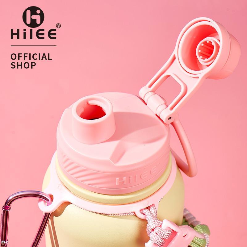 Hilee กระบอกน้ำผลไม้ พาสเทลสดใส พร้อมสายคล้องมือ  สแตนเลสเกรดการแพทย์ กันรั่ว 360° แถมแผ่นรองซิลิโคน