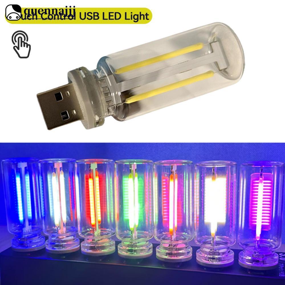 QHENNA 1 PC Touch Control รถ USB LED บรรยากาศหลอดไฟหลอดไส้ LED Filament Night ตกแต่ง X4Z6