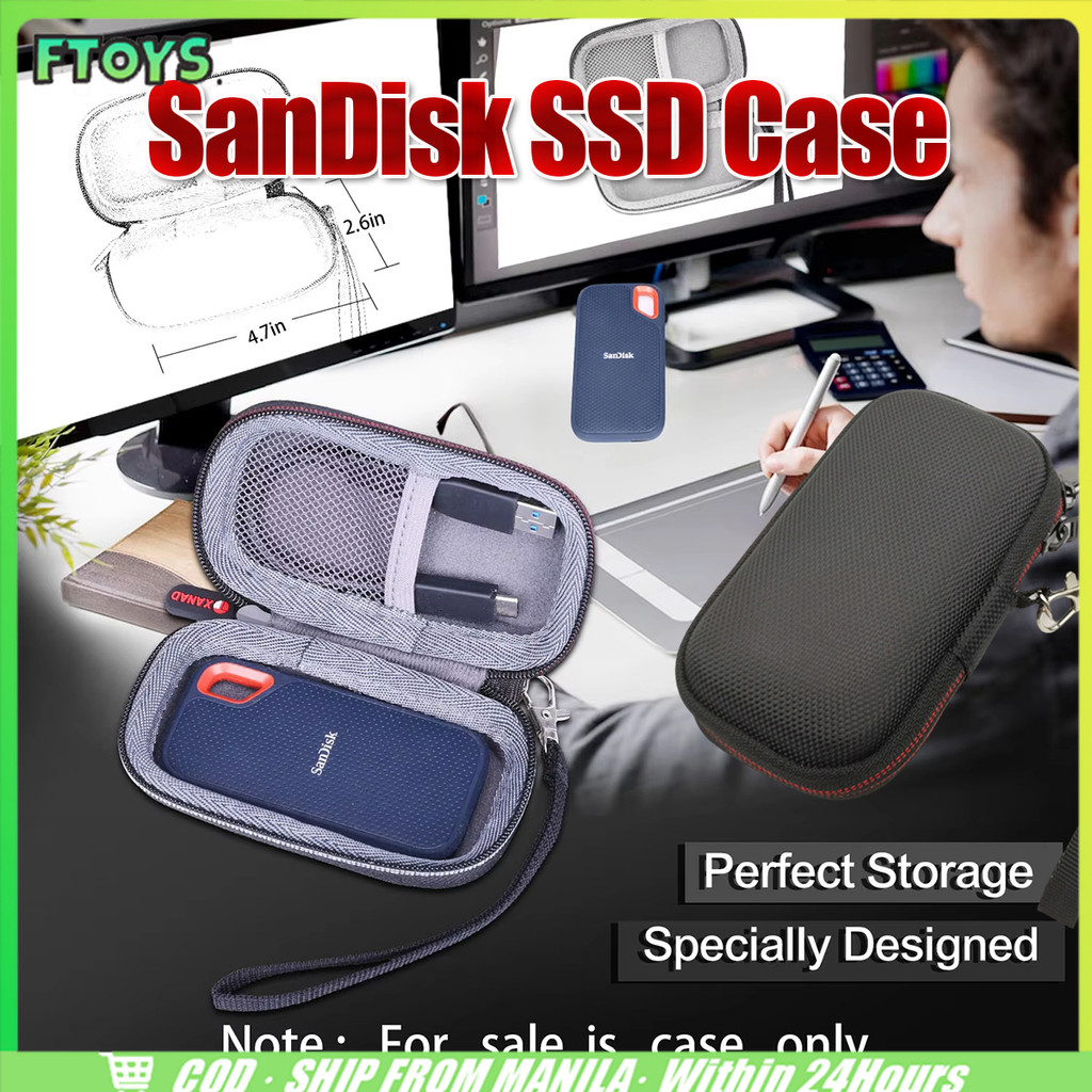 พร้อมส่ง กระเป๋าเคสแข็ง สำหรับเก็บSan Disk 250GB 500GB 1TB 2TB SSD SDSSDE60