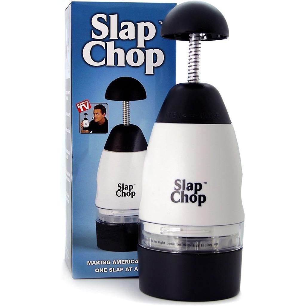 Original Slap Chop Slicer Chopper ใบมีดสแตนเลสและผีเสื้อเปิดสําหรับทําความสะอาดง่าย-ผัก Chopper Gadg