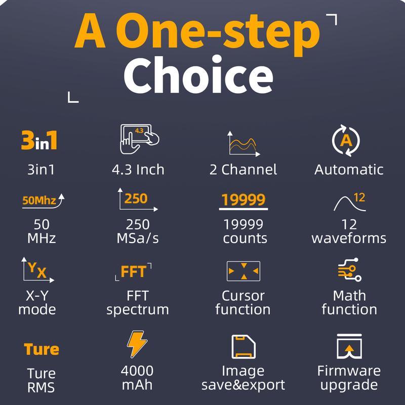 FNIRSI 2C53P Handheld Tablet Oscilloscope Multimeter DDS Signal Generator 3 in 1  2CH Automotive Osc