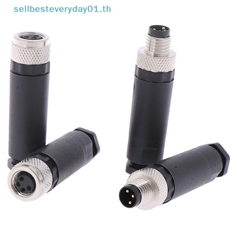 & Sellingbest & 1 PC M8 Sensor Connector 3/4 Pin ปลั๊กมุมตรงชาย/หญิง