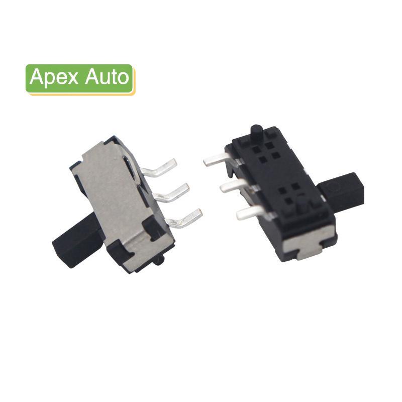 Apex Auto 10 ชิ้น 3 ขา Mini Slide Switch On-OFF 2 ตําแหน่งเดิม Micro Slide Toggle Switch Miniature แ