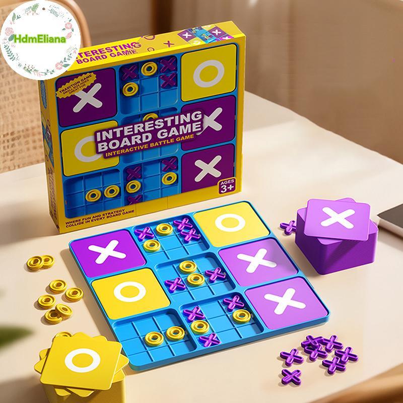 HdmEliana Ultimate Tic Tac Toe Board Game 9 เกมใน 1! กระดานขนาดใหญ่และขนาดเล็กสําหรับหมากรุก XO สองช