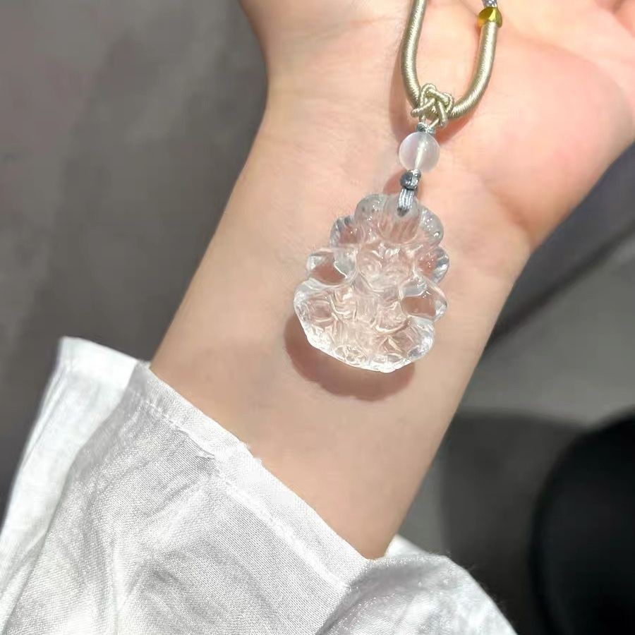 คริสตัลสีขาวธรรมชาติ Nine-Tailed Fox จี้ Fox สร้อยคอ Fox Fairy Fox ยี่ห้อ White Fox คริสตัล Clavicle