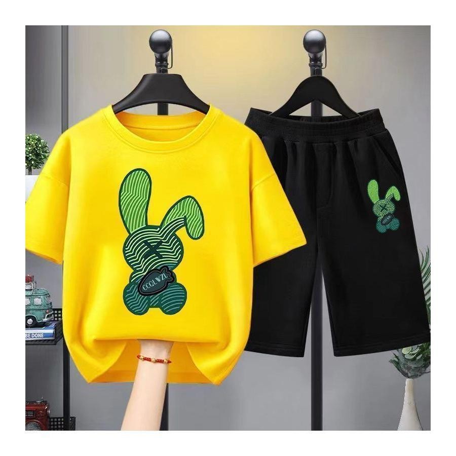 【จัดส่งไทย】2ชิ้น BOBเซ็ตชุดเด็ก เสื้อ+กางเกง ชุดสองชิ้นชุดเสื้อผ้าฤดูร้อนสำหรับเด็กผู้ชายและเด็กผู้หญิง เสื้อกล้ามคอกลม - รูปที่ 6