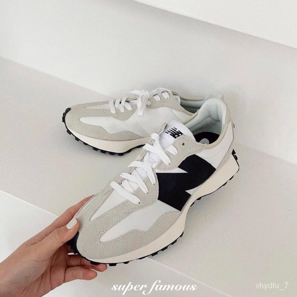 ผ้าคลุมรองเท้า New Balance 327 สีดำขาวเทาแดง สำหรับทุกเพศ