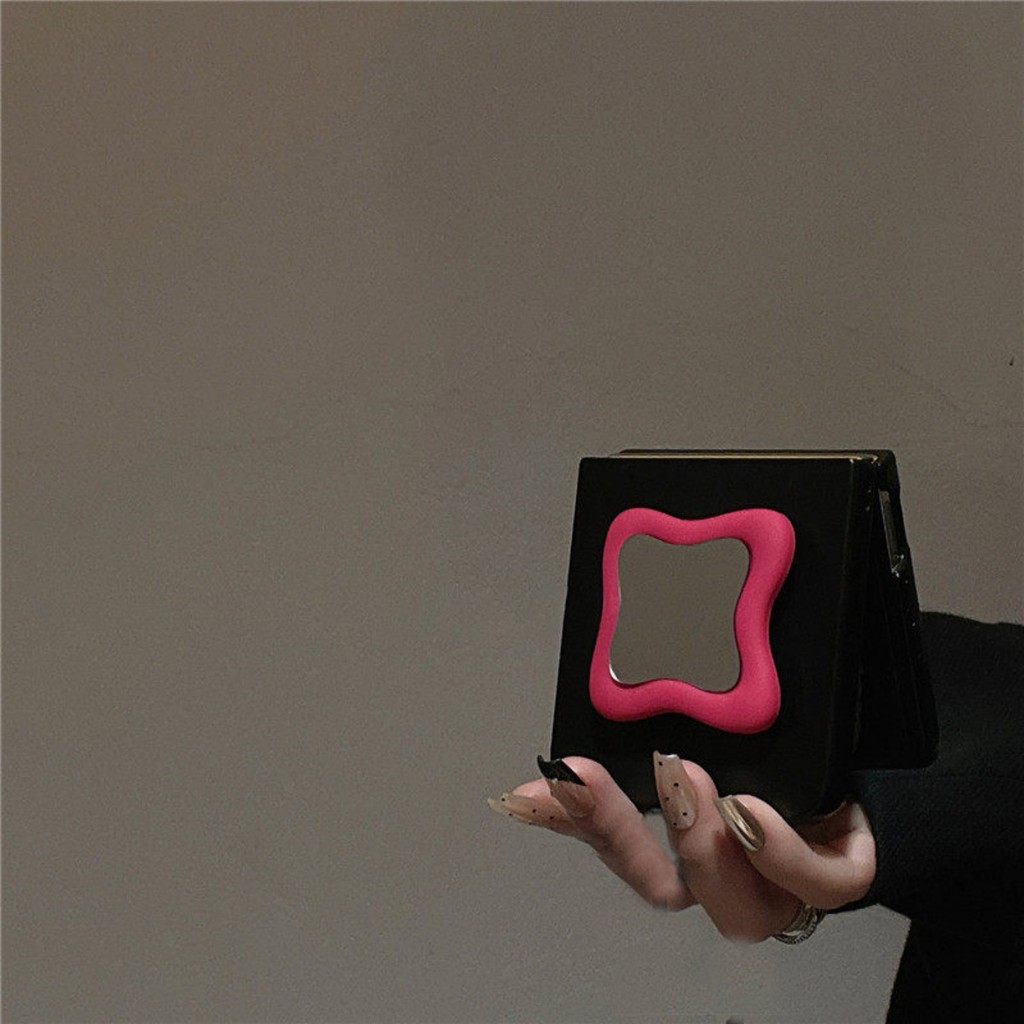 น่ารักสีทึบเคสโทรศัพท์สีดําพร้อม Star Mirror Bracket สําหรับ Infinix Zero Flip Tecno Phantom V Flip2