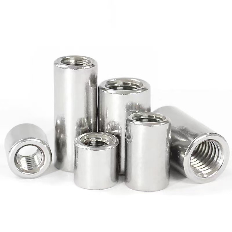 304 สแตนเลสสตีลรอบข้อต่ออ่อนนุชรอบ elongated NUT คอลัมน์หนาและความสูงสกรูแถบฟันการเชื่อมต่อทรงกระบอก