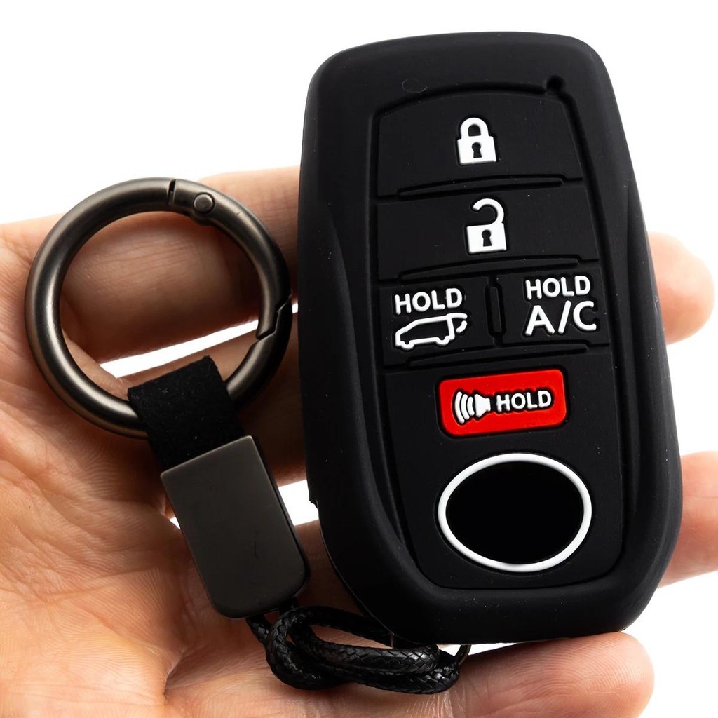 ซิลิกาเจล 5 ปุ่มกุญแจรถ Fob ฝาครอบโซ่สําหรับ Toyota RAV4 Prime bZ4X Subaru Solterra 2021 2022 2023 2