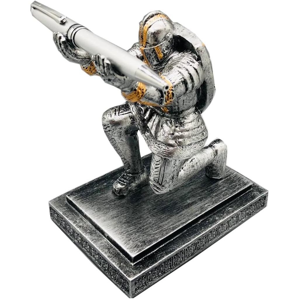 Knight Pen Holder Shield Soldier Knight Pen Holder Desk Organizers Pencil Holder (Iron