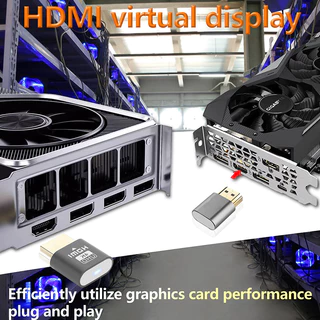 ⚡ส่งจาก กทม⚡HDMI เสียบเดียวเชื่อมจอใหญ่ จอแสดงผลเสมือน HDMI แบบพกพา LED กราฟิกการ์ดหลอกลวงอุปกรณ์เสริมสำนักงานระยะไกล