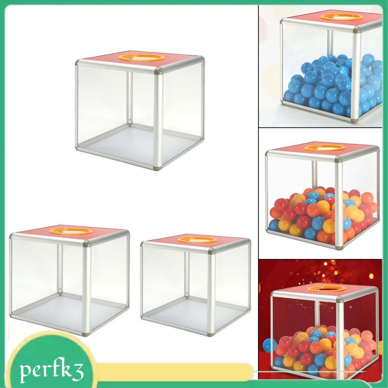 [perfk3] Raffle Box Portable Multi-scenario Transparent Lottery Box Feedback Case Ticket