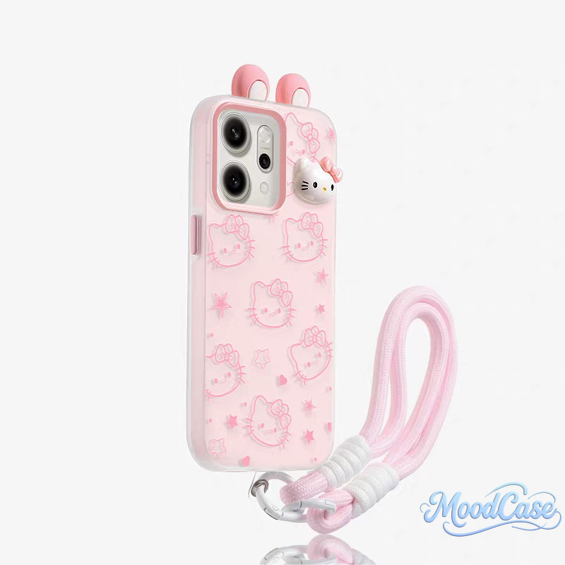 สําหรับ REALME C35 C15 C21 C20 C30 C55 11-5G 11 C67 C53 C65 C31 C63 C75 C71Sweet Hello Kitty ตุ๊กตา 2 ใน 1