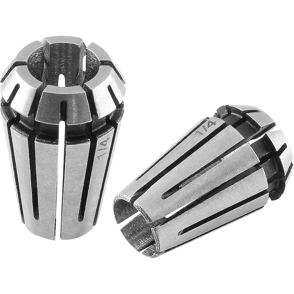 2 แพ็ค ER11 Collet 1/4 นิ้วสปริง Collet, ความแม่นยําสูง ER11 Collet Chuck สําหรับเครื่องแกะสลัก CNC 