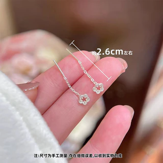 สร้อยคอมินิประณีตแบบเกาหลี ลายดอกไม้เงิน ระดับไฮเอนด์ เหมาะสำหรับของขวัญและสวมใส่แฟชั่น