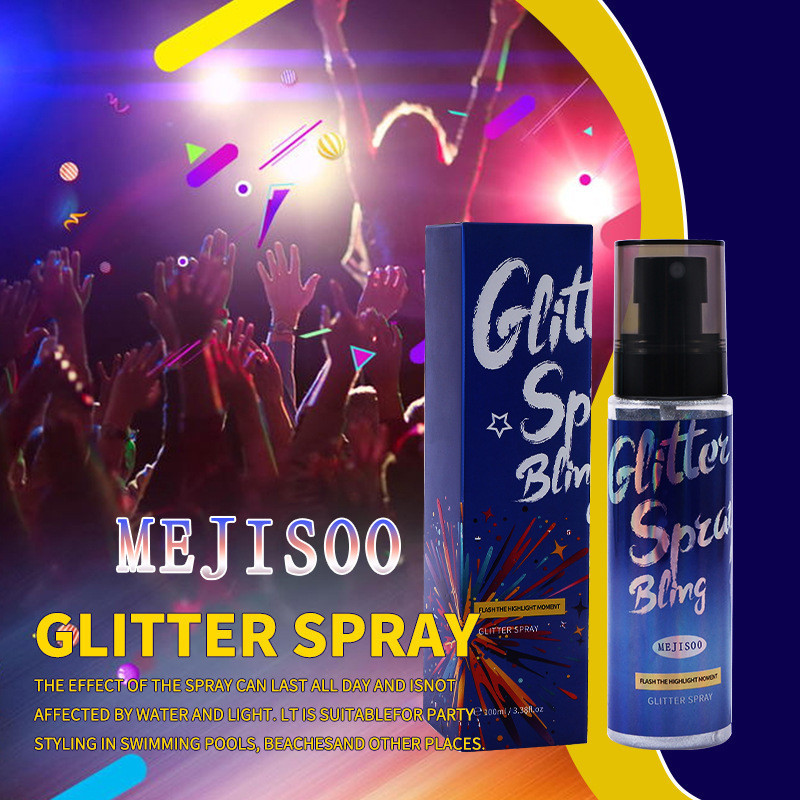 พร้อมสต็อก จัดส่งรวดเร็ว ภาษาอังกฤษทั้งหมด MEJISOO Glitter Spray Glitter Spray Body Facial Glitter R