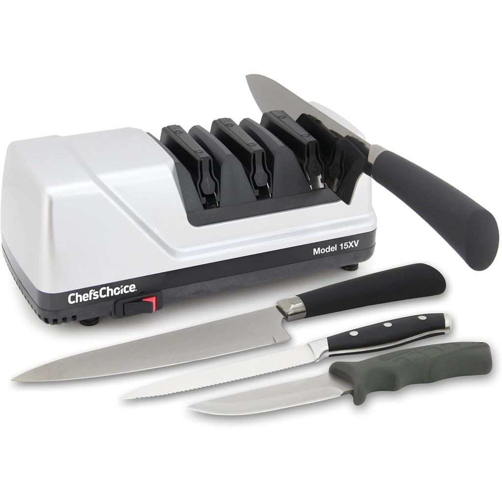 ChefsChoice 15XV EdgeSelect Professional มีดไฟฟ้า Sharpener 100-Percent เพชรขัดและคู่มือมุมความแม่นย