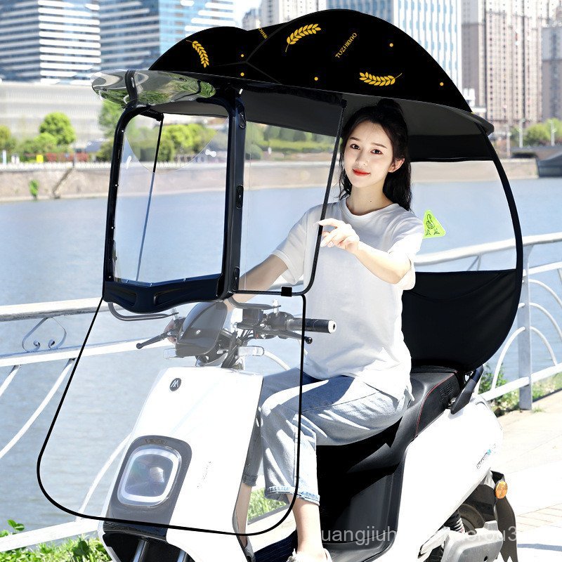 Langlong รถยนต์ไฟฟ้ารถจักรยานยนต์แบตเตอรี่กระจกหน้ารถ Rainshield ขี่ Universal Canopy Car Canopy Can