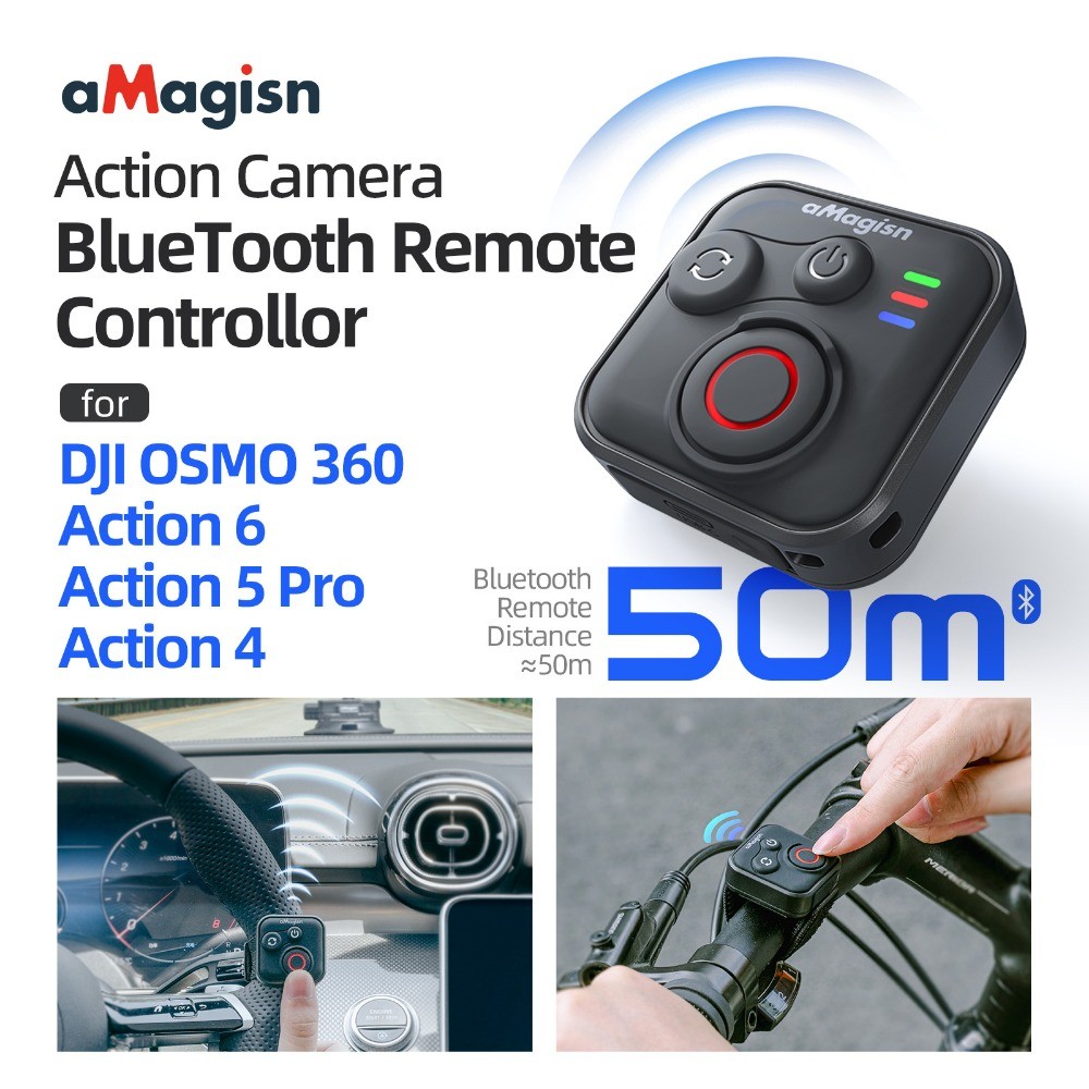 สําหรับ DJI OSM0 360 Action 6 5 Pro/4 บลูทูธรีโมทคอนโทรลอุปกรณ์เสริมสําหรับกล้องกีฬา
