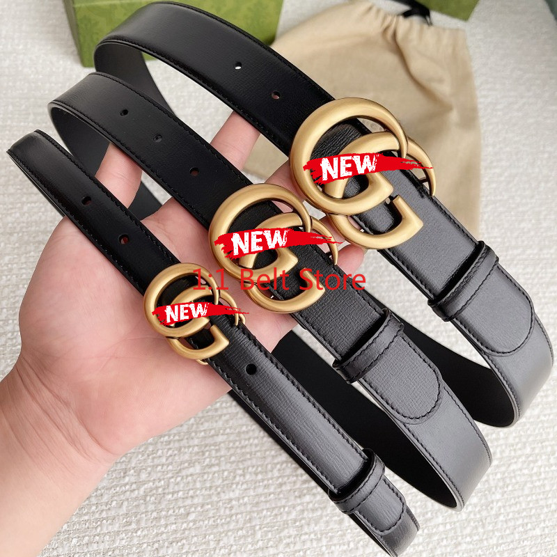 เข็มขัดหนัง MARMONT สีดำเงางาม มาพร้อมหัวเข็มขัดสีทอง ขนาด 20 มม., 30 มม., และ 40 มม. เหมาะสำหรับทุกเพศ ในสไตล์คลาสสิก