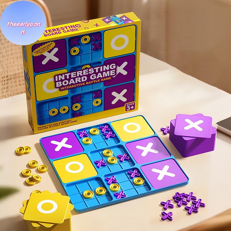 EARLYPTOND เกมกระดาน Ultimate Tic Tac Toe 9 เกมใน 1! กระดานขนาดใหญ่และขนาดเล็กสําหรับหมากรุก XO สองช