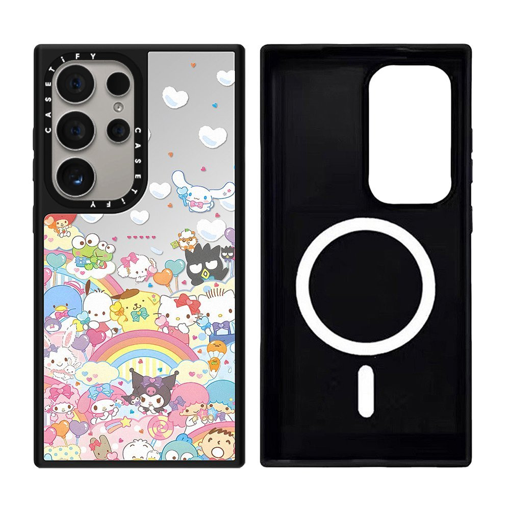 แม่เหล็กน่ารักครอบครัวกระจกสําหรับ Samsung Galaxy S25 24 23 UItra S25 24 Plus กันกระแทกป้องกันปลอก - รูปที่ 5