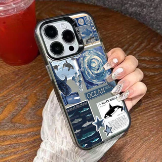 ดาววาฬ For iPhone เคสไอโฟน 13 14 11 Pro 16 Pro Max 15 14 PRO 11 MAX X XS MAX XR 7/8PLUS 15 16 Plus 12