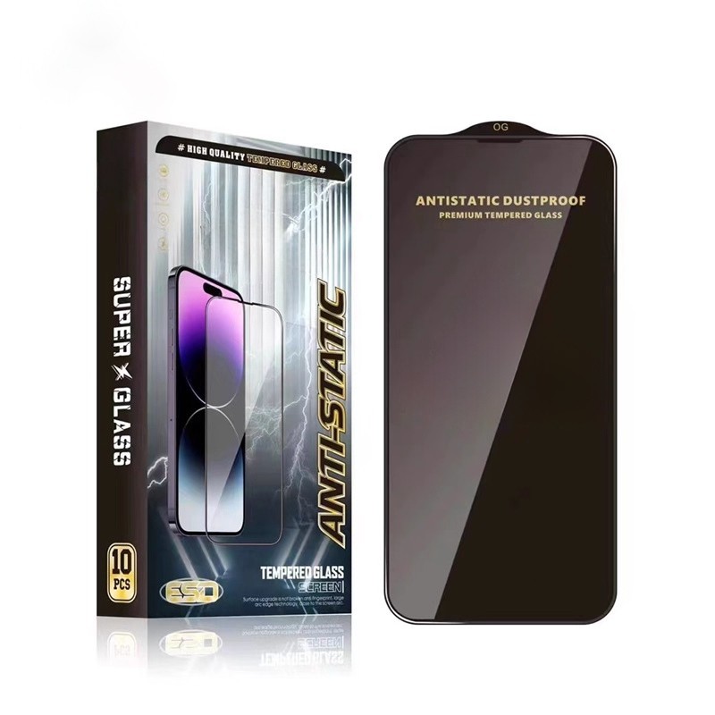 King Kongฟิล์มกระจก เต็มจอขอบดำ ป้องกันไฟฟ้าสถิตย์ ส่วนโค้งขนาดใหญ่ สำหรับ IPhone17 promax 15  11 12 13 14 16 promax