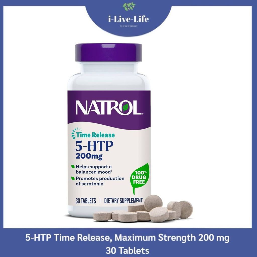 5-HTP Time Release Maximum Strength 200 mg 30 Tablets - Natrol