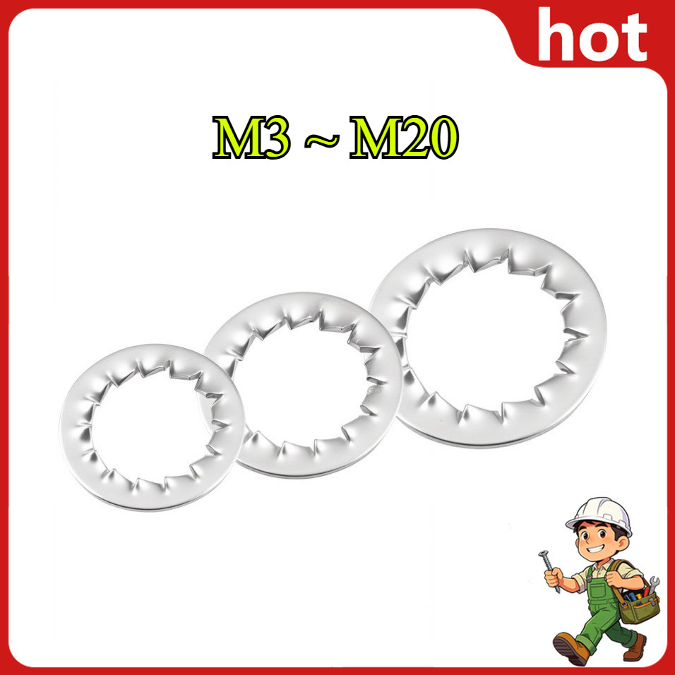 แหวนจักรฟันใน สแตนเลส 316 กันคลาย Internal Tooth Washer SUS316 M3M4M5M6M8M10~ M20MK-001-8