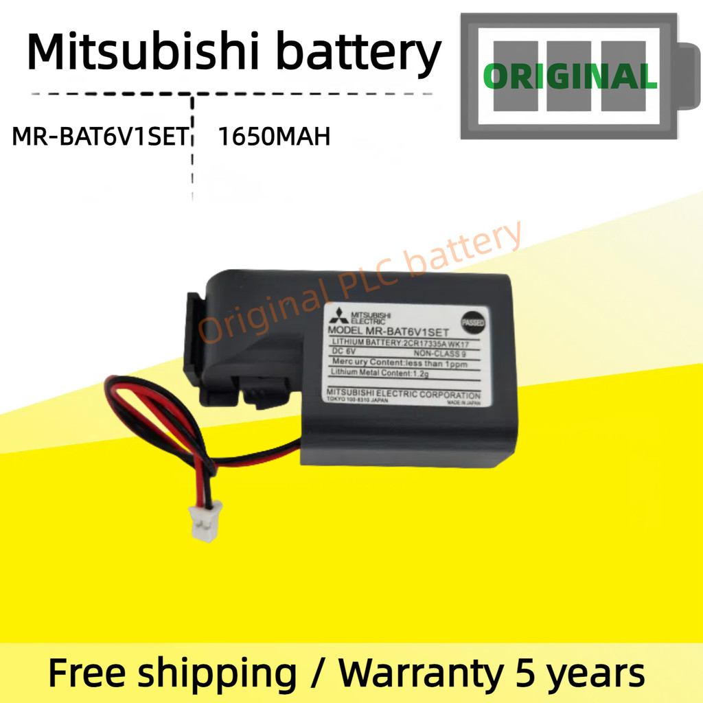 Original Mitsubishi MR-J4 MR-BAT6V1SET 6V แบตเตอรี่สําหรับ Mitsubishi M80 Driver J4 Servo PLC แบตเตอ