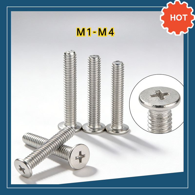 พร้อมส่ง สกรูหัวแบนบางแฉก สแตนเลส 304 หัวใหญ่ CM Machine Screw สำหรับคอมพิวเตอร์ ขนาด M1-M4