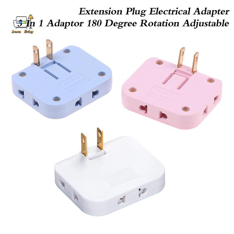 [Onw] 3 In 1 EU Extension Plug อะแดปเตอร์ไฟฟ้าหมุนได้ 180 องศาสําหรับตัวแปลงการชาร์จโทรศัพท์มือถือ Soet [th]