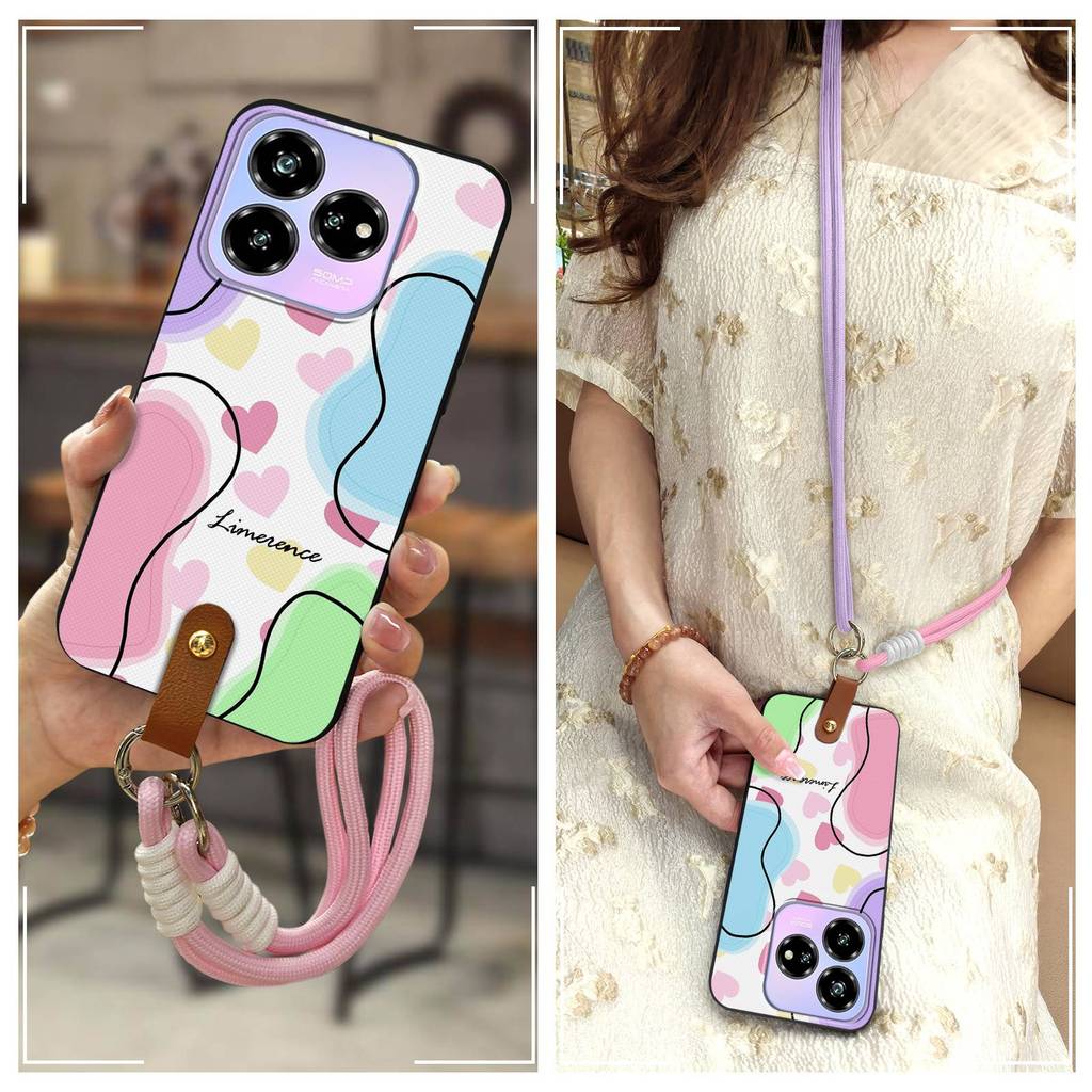 ทนทาน Full wrap เคสโทรศัพท์สําหรับ ZTE Blade V60 ออกแบบ/Axon 60 Lite ปกหลัง Lanyard เส้นทแยงมุมนุ่มก