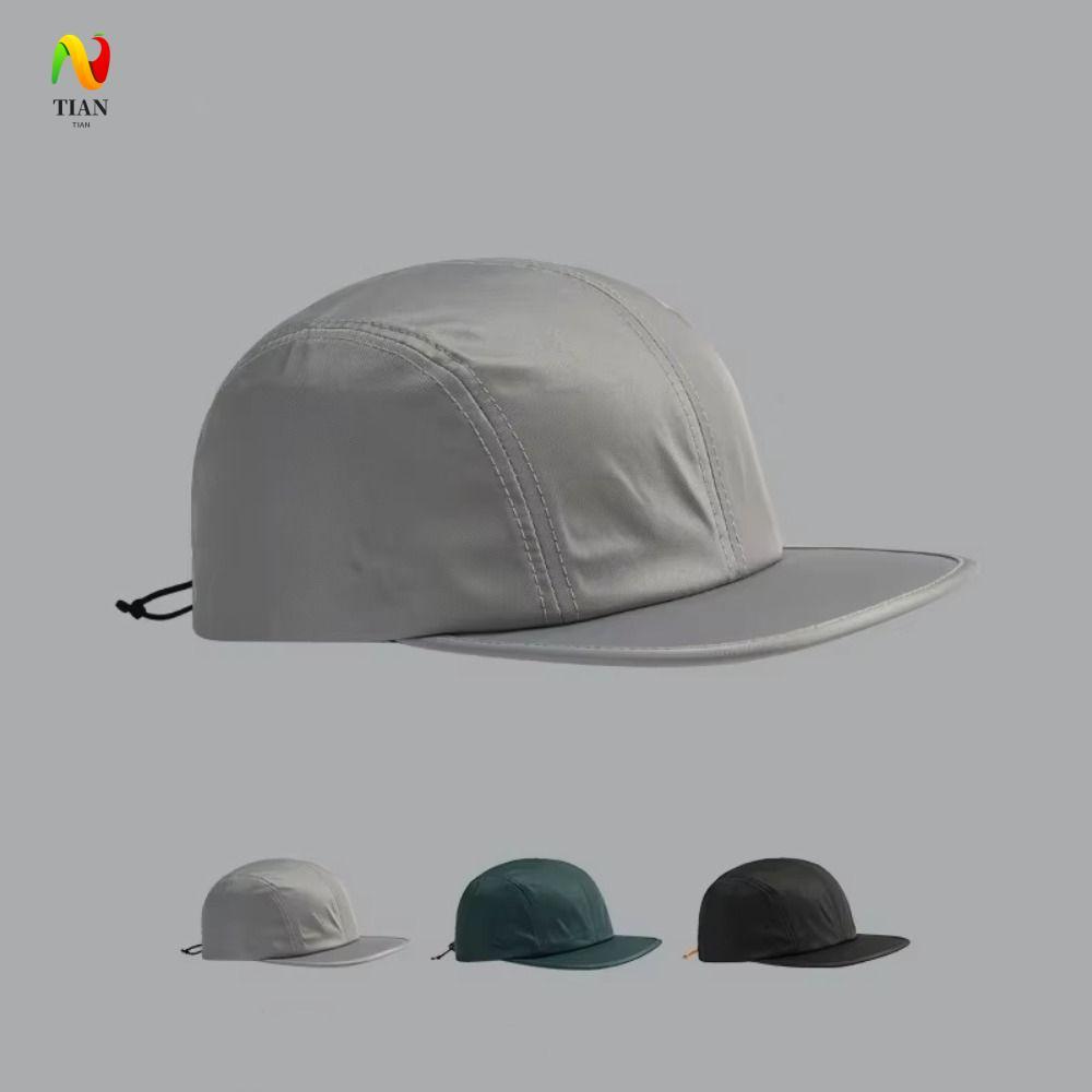 INQUIRY IMPACT หมวกเบสบอล, สีทึบ Quick-drying หมวกบังแดด, แฟชั่น Camping หมวกปรับ Drawstring Design 