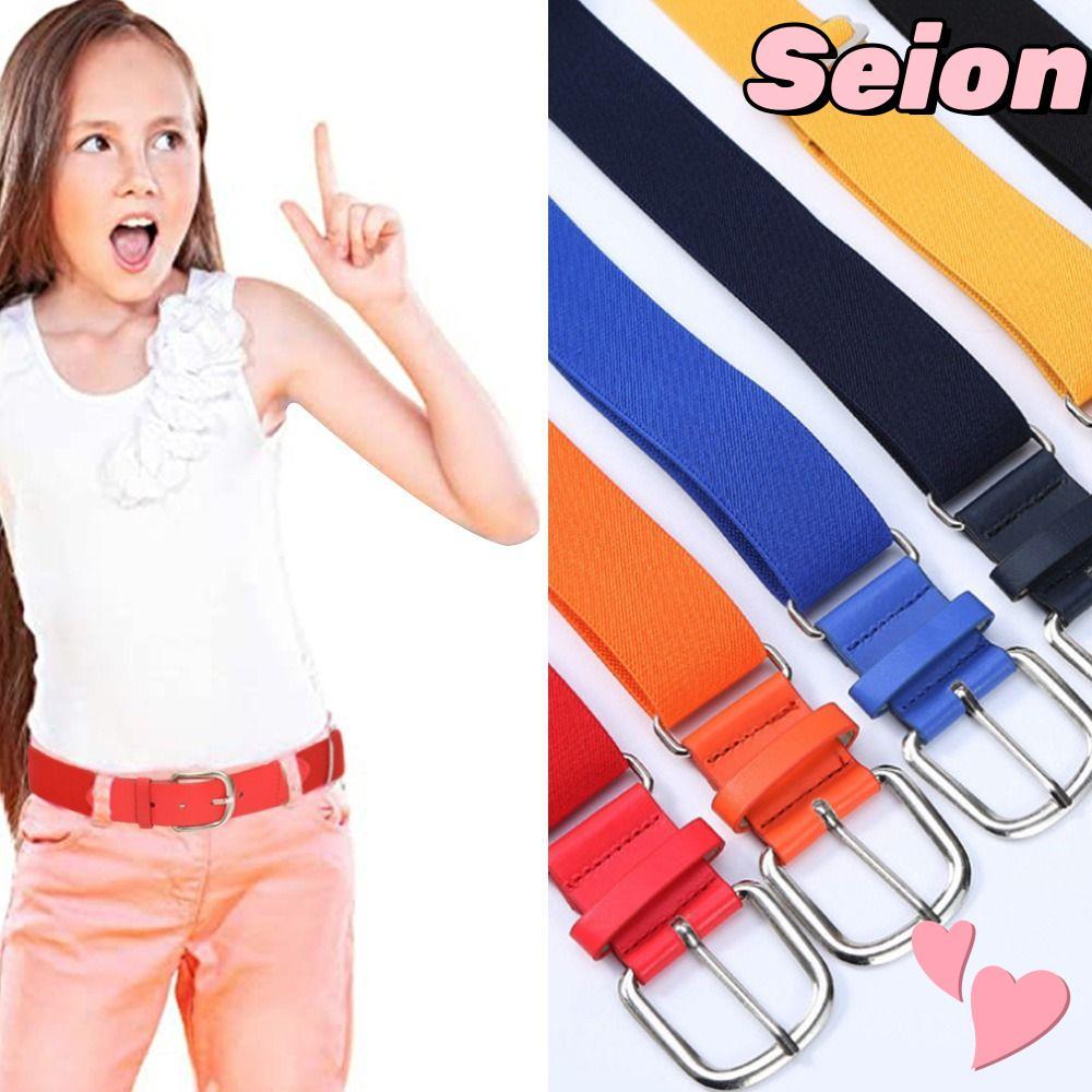 SEION เข็มขัดเอวสำหรับเด็ก มีความยืดหยุ่น ลายเบสบอล คุณภาพสูง